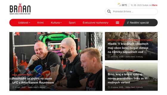 Homepage webu Brnan.cz
