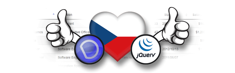 Ukázka jQuery DataTables s českým řazením